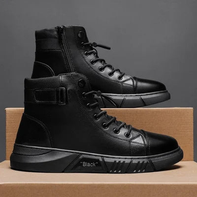 Supportive High Top Boots - Lace Up, Leather, Regular