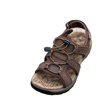 Light men's sandals - open-toe, microfiber leather, casual summer footwear