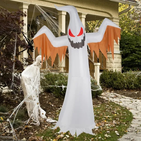 12ft Inflatable Ghost LED Flames Flashing Eyes Halloween
