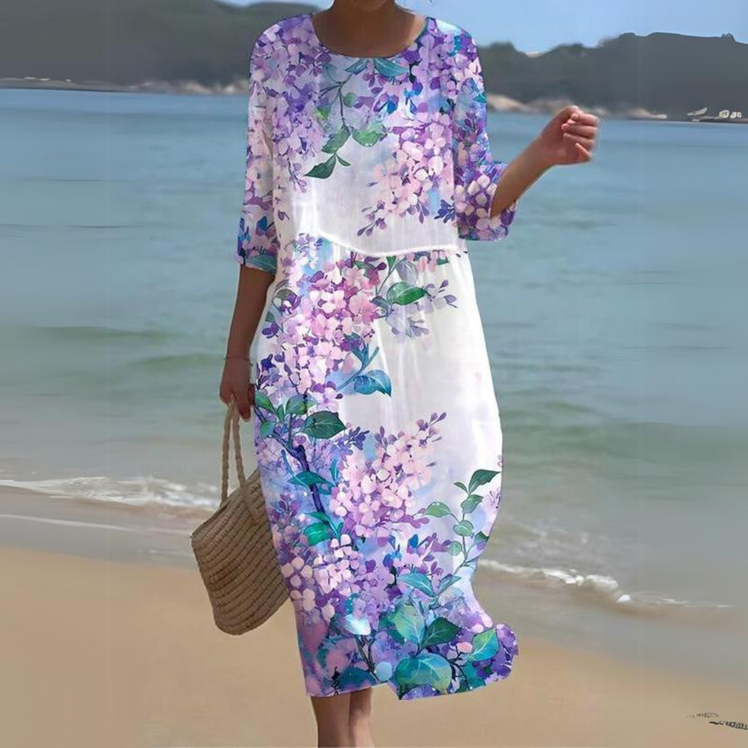 Variant image for Elegant Floral Print Summer Dress for Women - Comfortable Fit Wedding Guest or Cocktail Dress-37