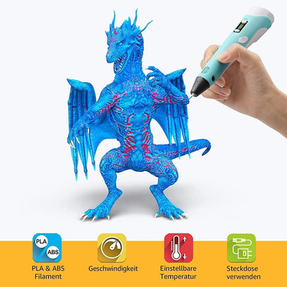 3D Printing Pen For Kids Creative Art Device Safe No Heat Design Non Toxic Filament Back To School 2025 Gift