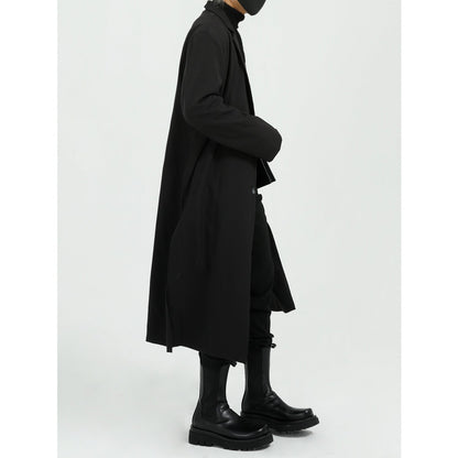 Light Relaxed Men’s Overcoat - Long Polyester Spring