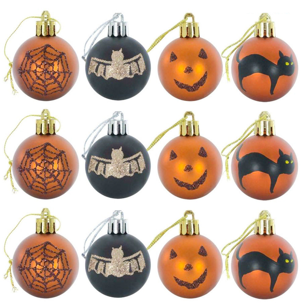 Ornaments Halloween 6cm Matte Balls Hanging Porch Decor