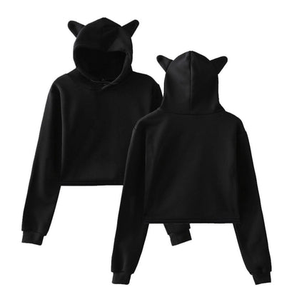 Plush Women's Cropped Hoodie - Boxy Relaxed Cut, Cotton