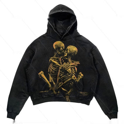 Relaxed Warm Hoodie - Cropped Pullover Polyester Streetwear