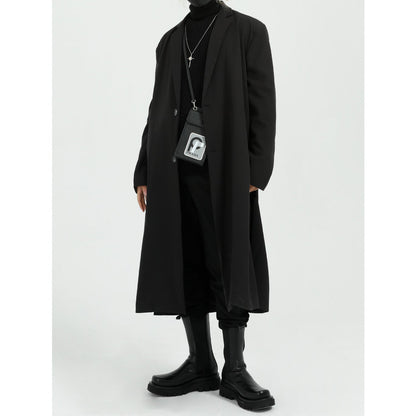 Light Relaxed Men’s Overcoat - Long Polyester Spring