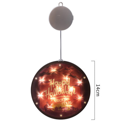 LED Halloween Lantern 160mm PVC Decor, IP44 Spooky Glow