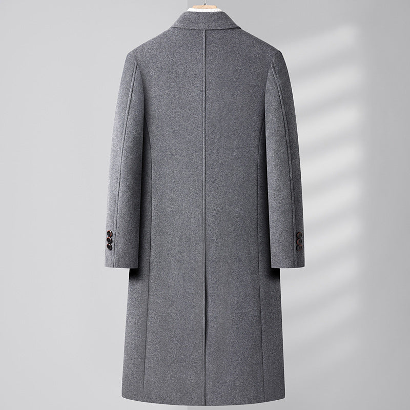 Structured Warm Overknee Wool Coat - Double Breasted, Winter