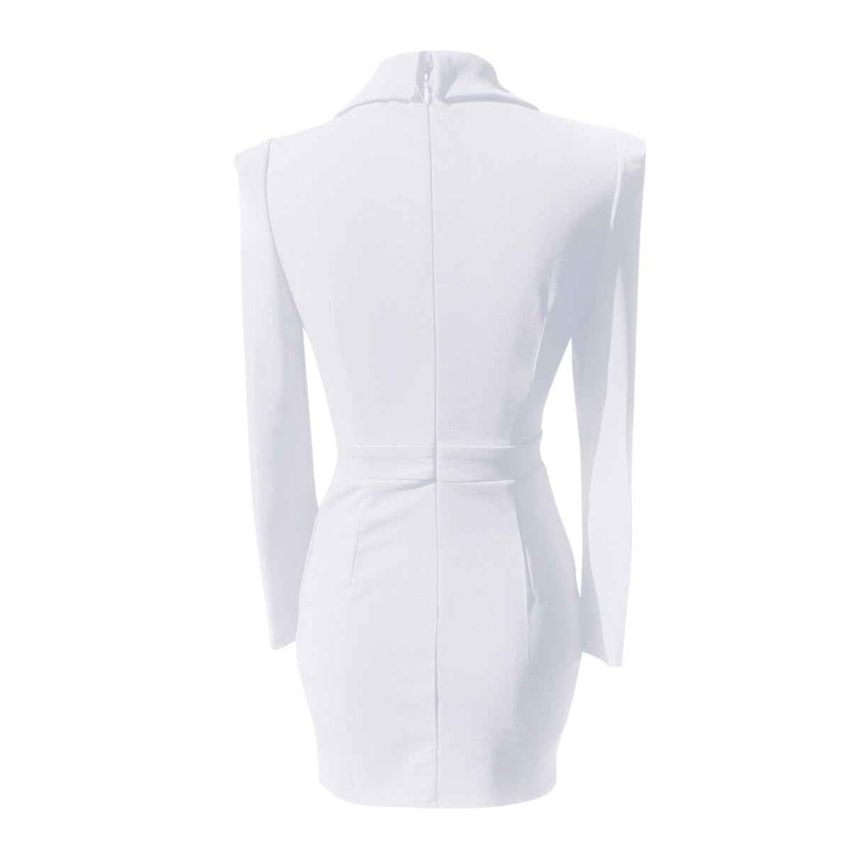 women's Fitted blazer dress - polished wrap-front, knee-length, rabbit hair, for office
