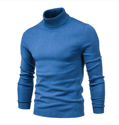 Plush Men's Turtleneck Sweater - Slim Fit Viscose Winter