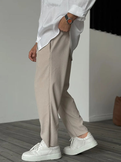 Men's Trousers - Soft Luxury Tailored Pants for Everyday Wear, Premium Fabric, Tailored Fit, Classic Style-3