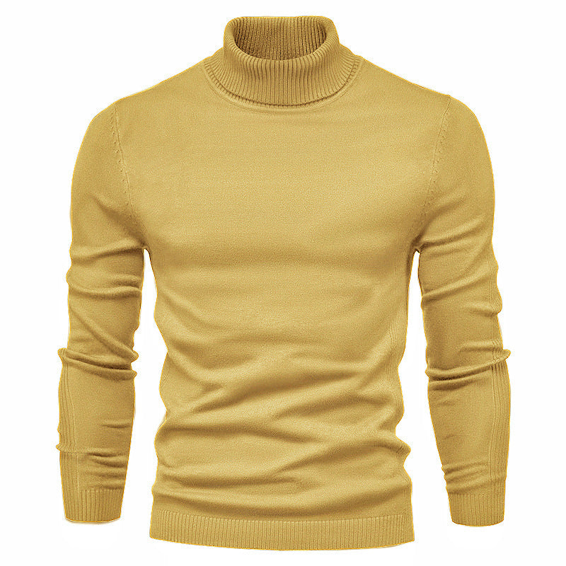 Plush Men's Turtleneck Sweater - Slim Fit Viscose Winter