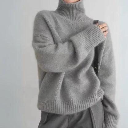Cashmere Sweater - Plush Oversized Turtleneck Knit for Women
