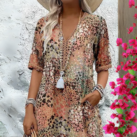 Elegant Plus Size Midi Dress in Breathable Fabric for Women - Stylish Summer Dress Available in Multiple Colors and Sizes-1