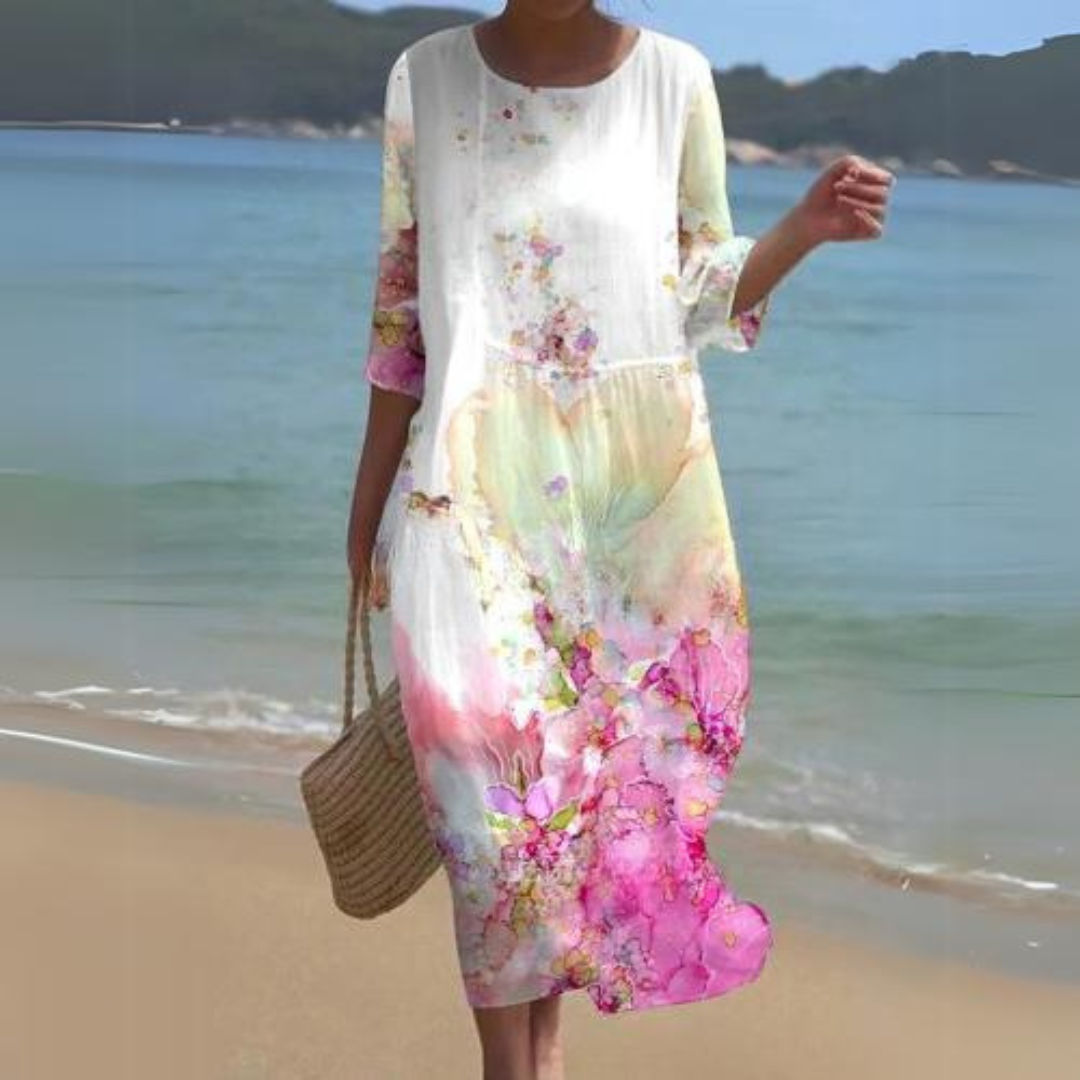 Variant image for Elegant Floral Print Summer Dress for Women - Comfortable Fit Wedding Guest or Cocktail Dress-49