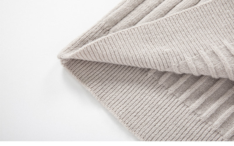 Men's Fitted Half Turtleneck Zip Sweater - Ribbed Knit