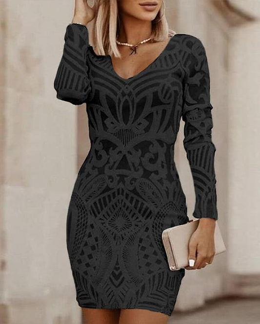 Bodycon Wedding Guest Dress with Flattering Silhouette, High Neckline, and Rucked Sides for Women-1