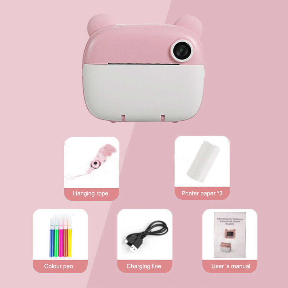 Kid Instant Print Camera - Fun Photography for Kids, Light, Simple to Use, Black & White Prints