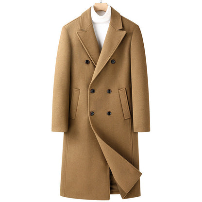 Structured Warm Overknee Wool Coat - Double Breasted, Winter