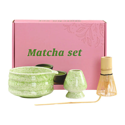 Matcha Kit Ceramic Bowl With Bamboo Whisk Traditional