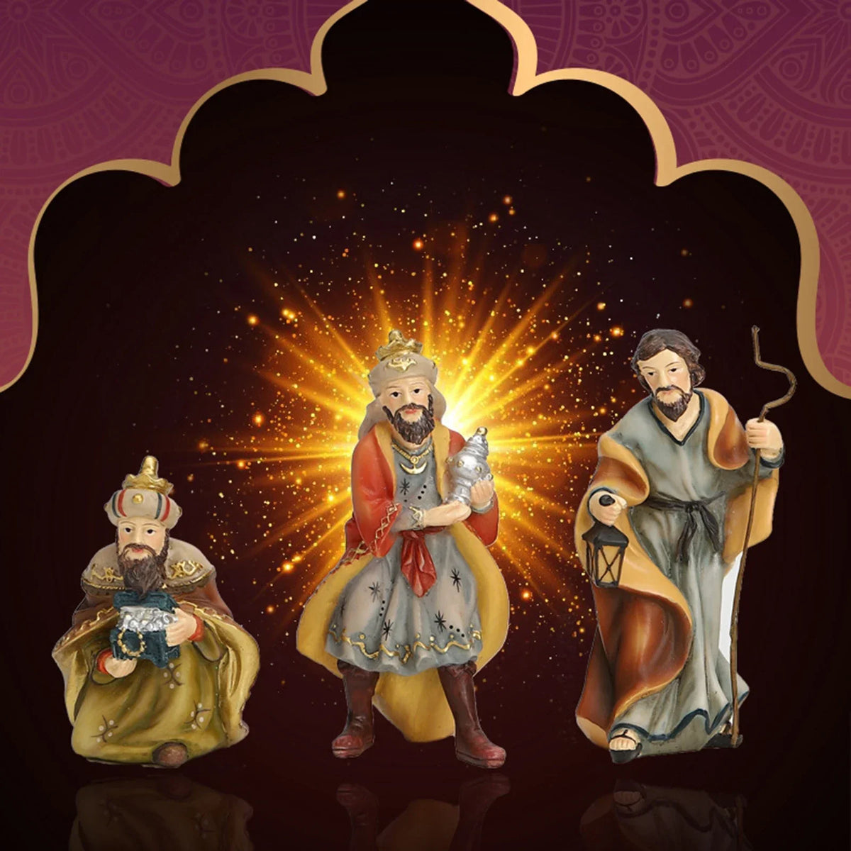 Nativity Kit 4 Inch Resin Figures 11 Piece Manger Scene Nativity Christmas Decor Indoor Outdoor Catholic Gift