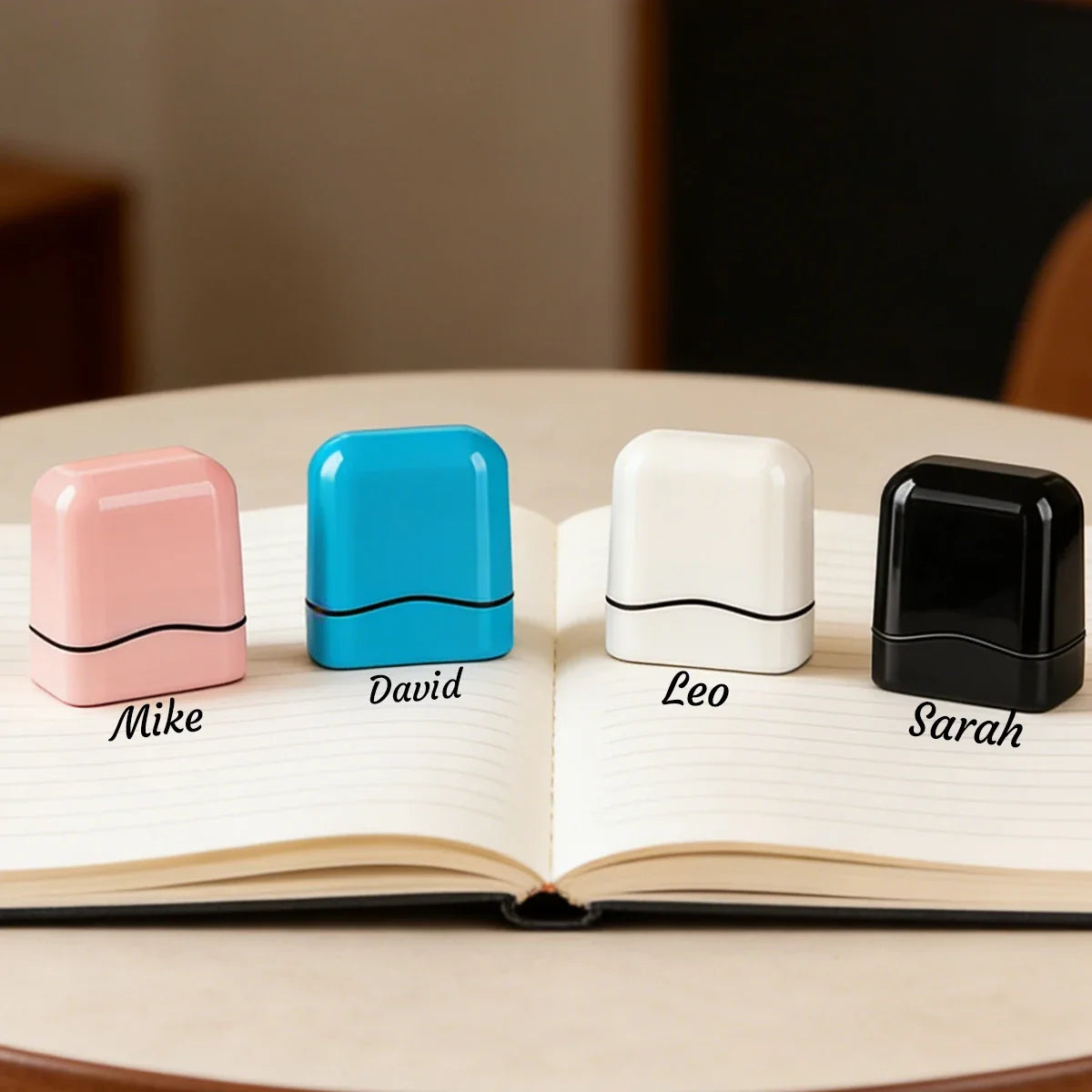 Self-Signing Stationery Kit 2026 – Personalized Custom Name Rubber Stamp + 100 Stickers