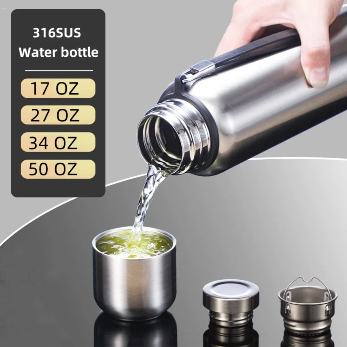 Vacuum Insulated Sports Bottle, Summer Travel 2026 Keeps Drinks Hot Or Cold – Stainless Steel Water Bottle