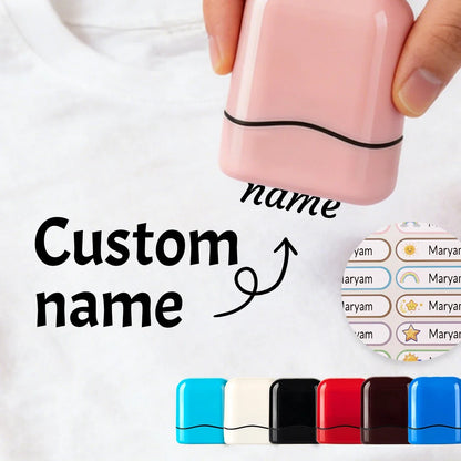 Self-Signing Stationery Kit 2026 – Personalized Custom Name Rubber Stamp + 100 Stickers