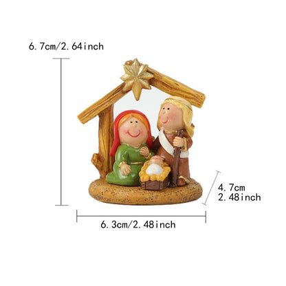 Scene Nativity Resin Figurine Holy Family Christmas Ornament For Desk Or Shelf Holiday Decor 2025 Gift