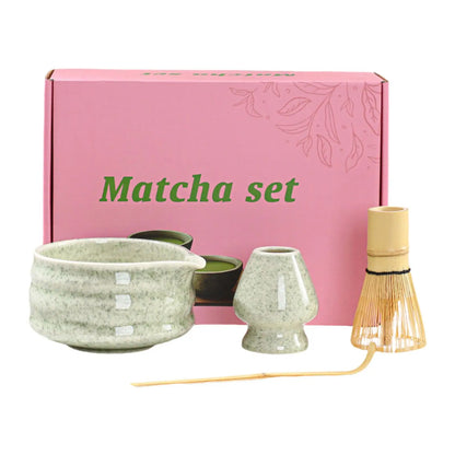 Matcha Kit Ceramic Bowl With Bamboo Whisk Traditional