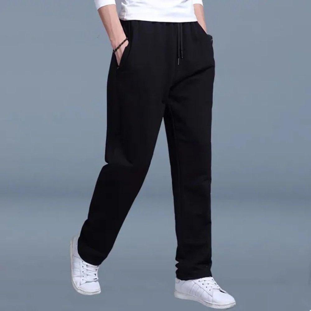 Variant image for Light Summer Jogging Pants for Men, Comfortable Wide Leg Sweatpants with Adjustable Waistband, Cotton Training Joggers-1