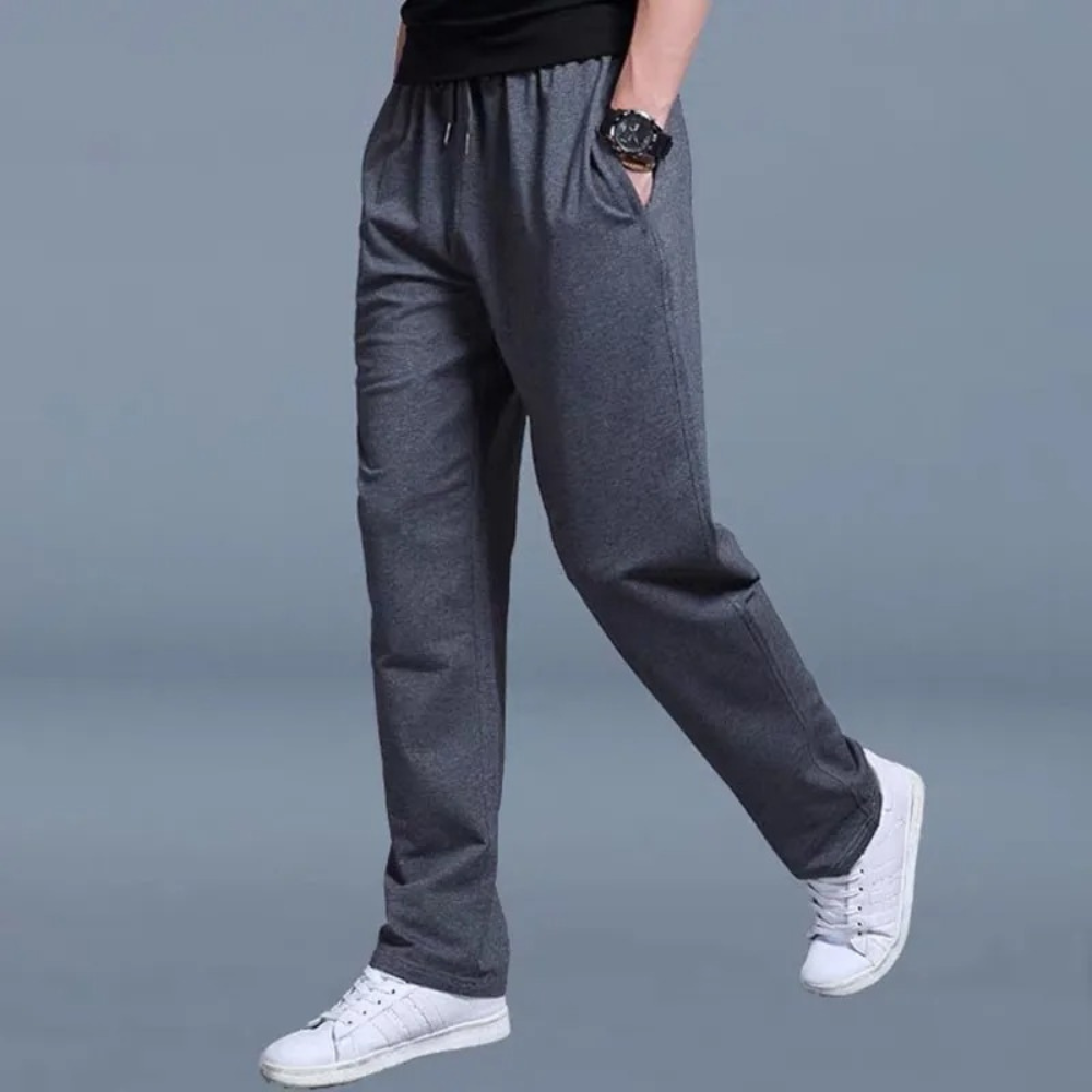 Light Summer Jogging Pants for Men, Comfortable Wide Leg Sweatpants with Adjustable Waistband, Cotton Training Joggers-3