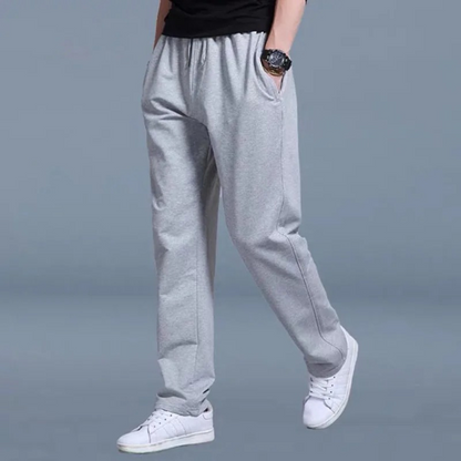 Light Summer Jogging Pants for Men, Comfortable Wide Leg Sweatpants with Adjustable Waistband, Cotton Training Joggers-4