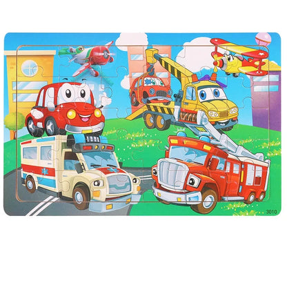 Thinking Logic Wooden Puzzle Jigsaw for Kids - Animal Vehicle Educational Gift
