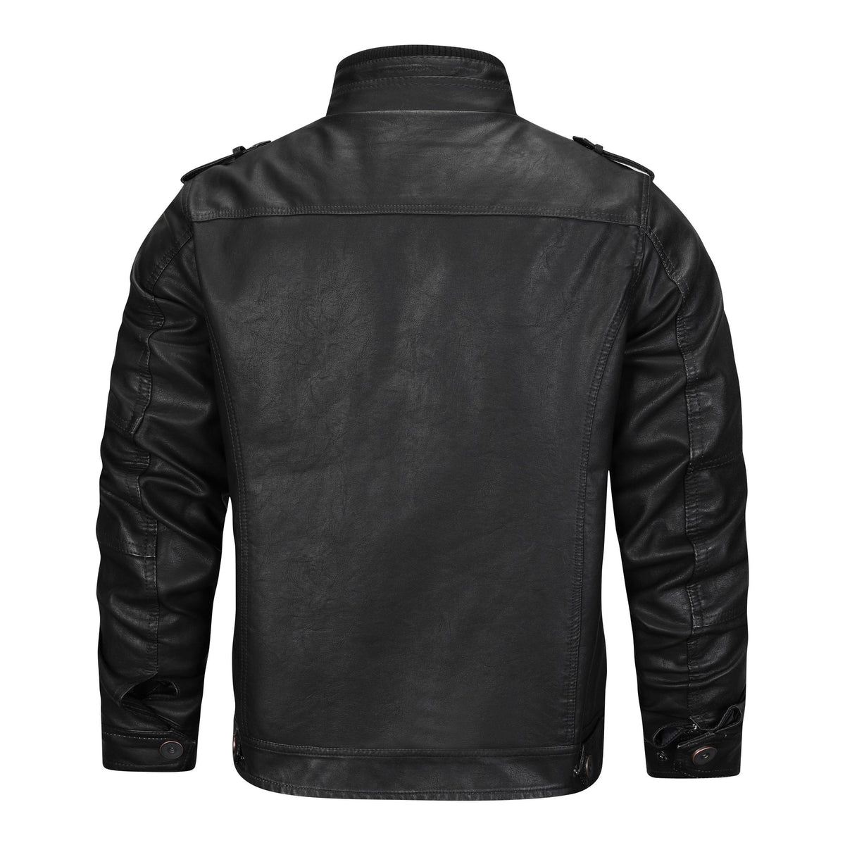 Men's Fitted Jacket - Slim Moto, Faux Leather, For Fall