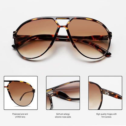Atemberaubende unisex Aviator Sonnenbrille – oversized quadratische Gläser, leichtes Gestell, für Sommer 2025 6