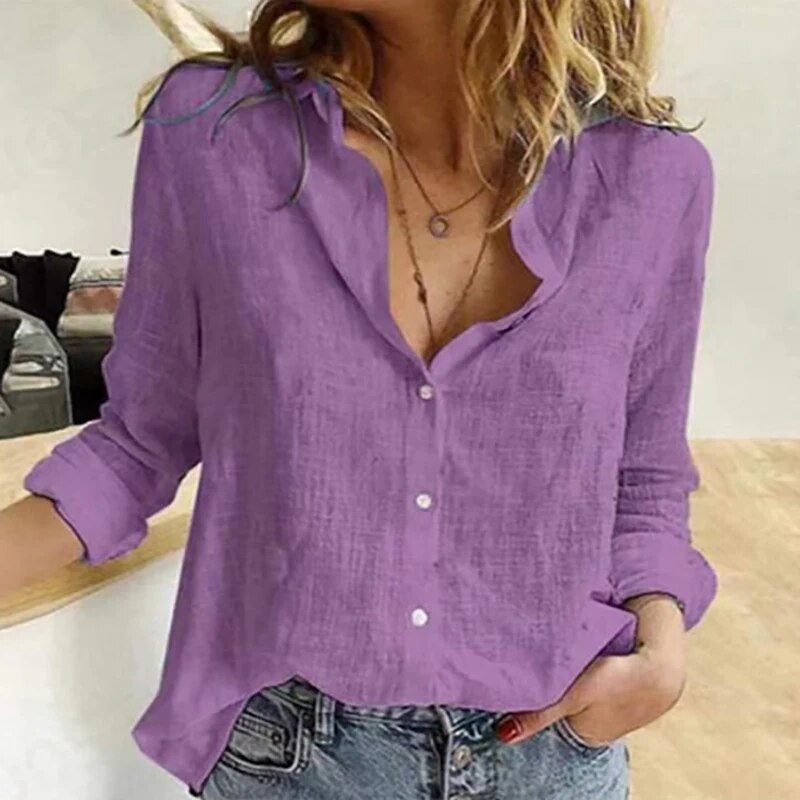 Atmungsaktive damenbluse – lässiger Schnitt, 100% Leinen, für den Sommer 13