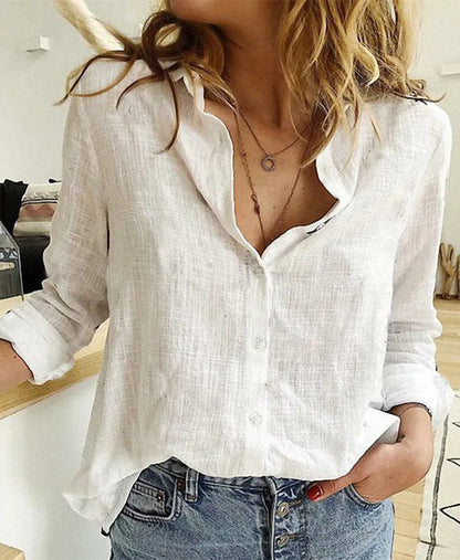 Atmungsaktive damenbluse – lässiger Schnitt, 100% Leinen, für den Sommer 1
