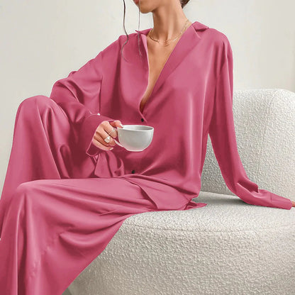 Atmungsaktiver Damen Pyjama – seidiges Set, hypoallergen, für entspannte Nächte 6