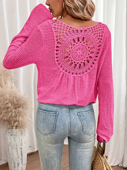 Atmungsaktives Damen-Hemd – V-Ausschnitt mit Cut-Out-Detail, strukturierter Stoff, für den Alltag 6