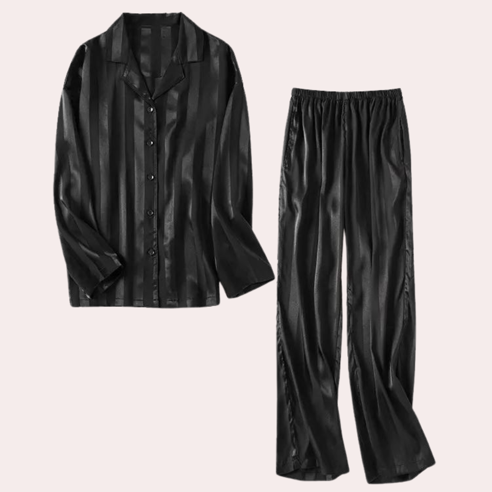 Atmungsaktives Damen Pyjama-Set – seidige Textur, lockere Passform, für entspannte Nächte 2