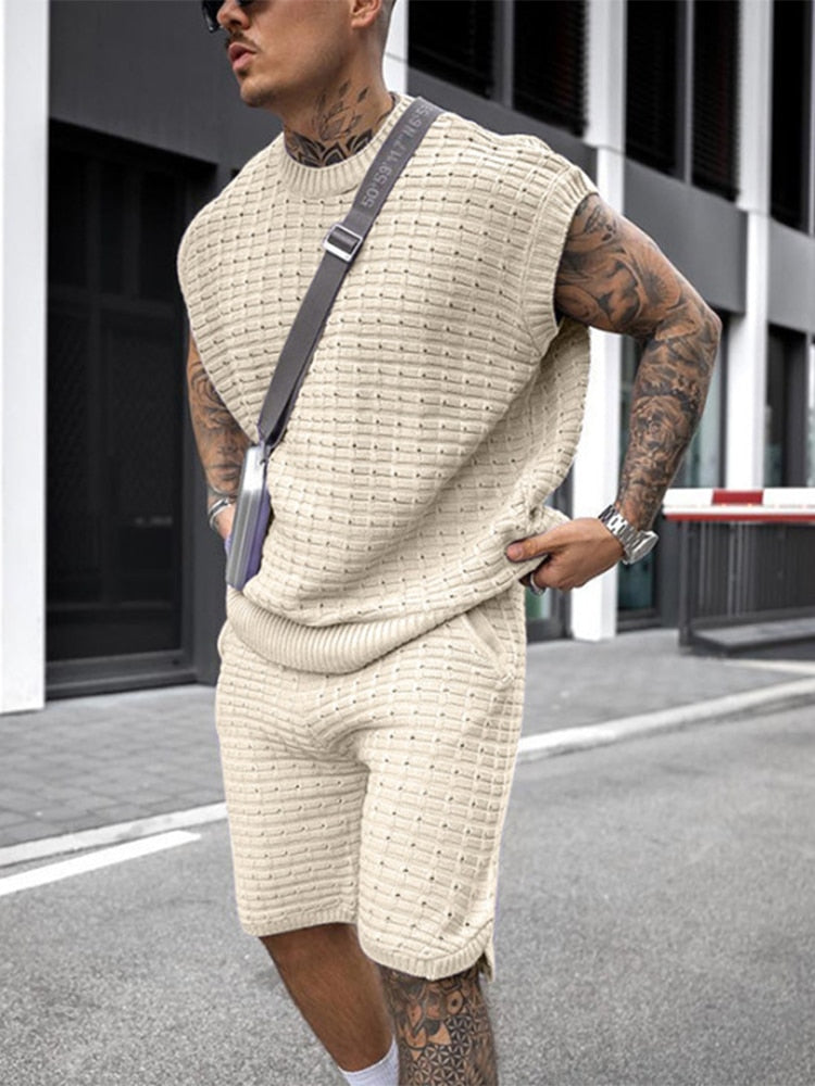 Atmungsaktives Herren Freizeit Set – leichtes Design, Baumwollmischung, für Sommeraktivitäten 5