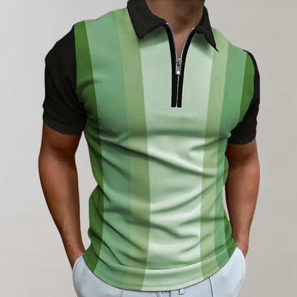 Atmungsaktives Herren Poloshirt – gestreift, Baumwollmischung, für Büro und Freizeit 4