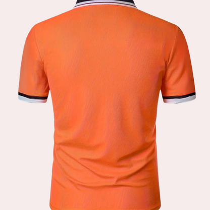 Atmungsaktives Herren Poloshirt in Orange – klassischer Schnitt, Baumwolle, für Sportevents 2