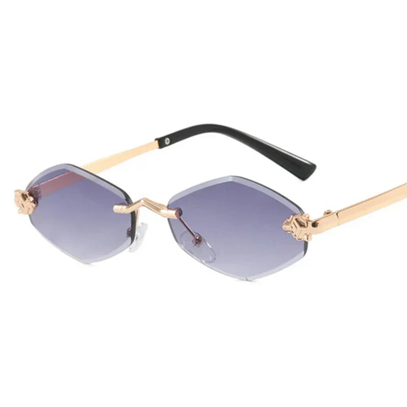 Attractive women’s sunglasses – polygonal design, metal, for everyday use 4