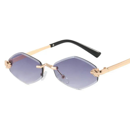 Attractive women’s sunglasses – polygonal design, metal, for everyday use 4