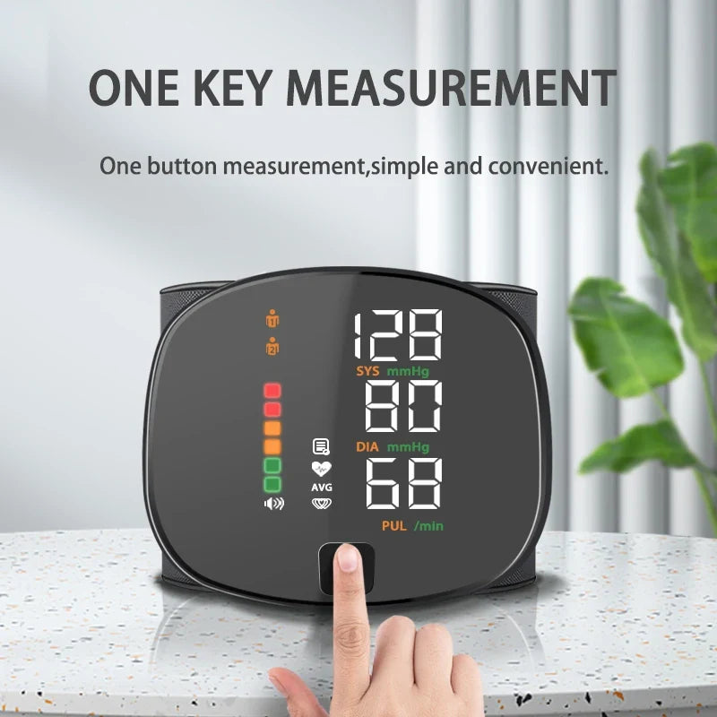 Automatic Digital Wrist Blood Pressure Monitor with Heart Rate Tracking and Smart Touch LCD Screen 5