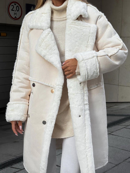 Women's Insulating Faux Fur Coat - Long Oversized, For Cold