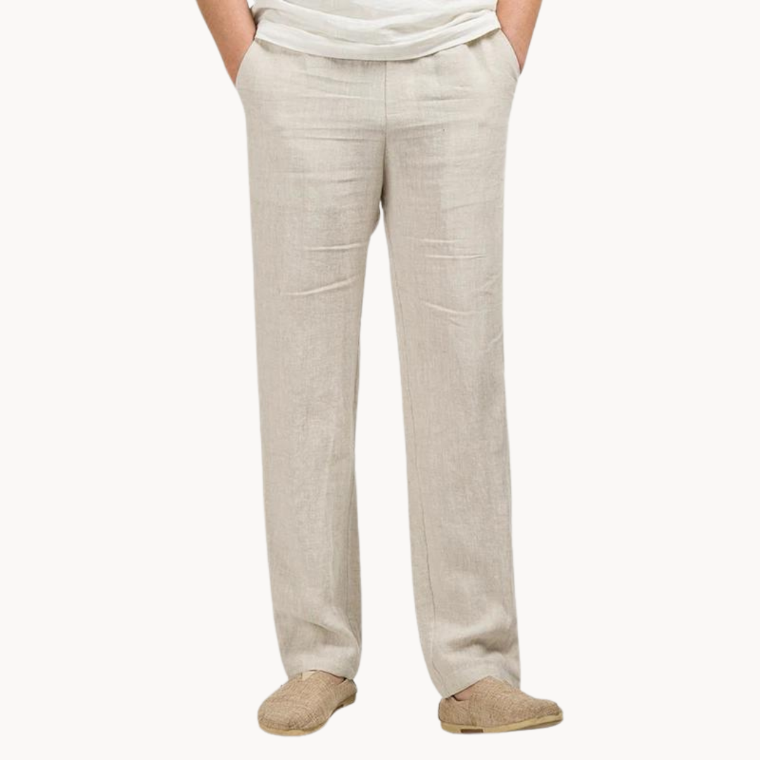 Linen Relaxed Pants for Men and Women, Breathable Flax Cotton Blend, Lightweight Casual and Formal Wear-4