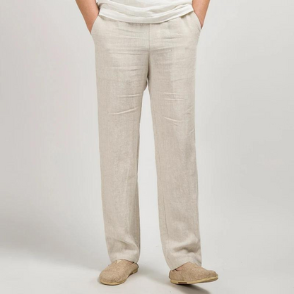 Linen Relaxed Pants for Men and Women, Breathable Flax Cotton Blend, Lightweight Casual and Formal Wear-2